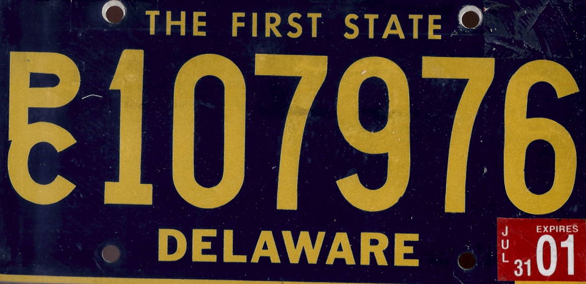 Delaware License Plate