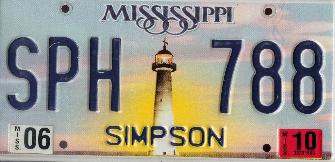 Mississsippi License Plate